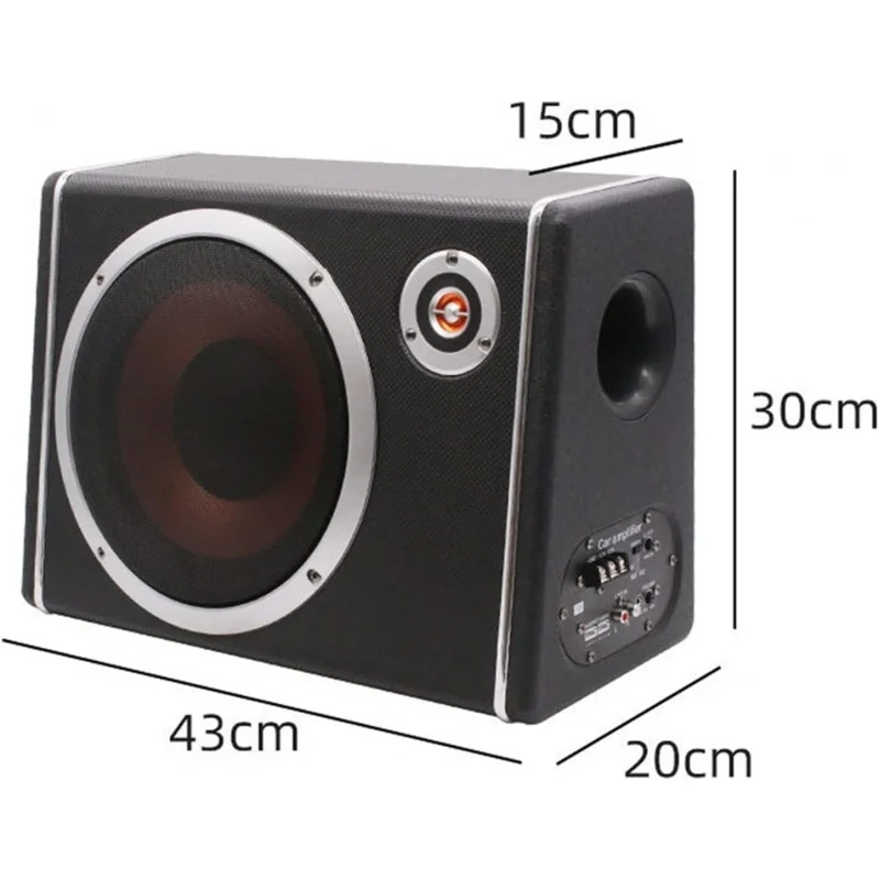 K-CT10 10inch 600W Car Subwoofer HiFi Slim Under-Seat Bass Powered Car Speaker Subwoofer Power Amplifier Speaker Audio Processor