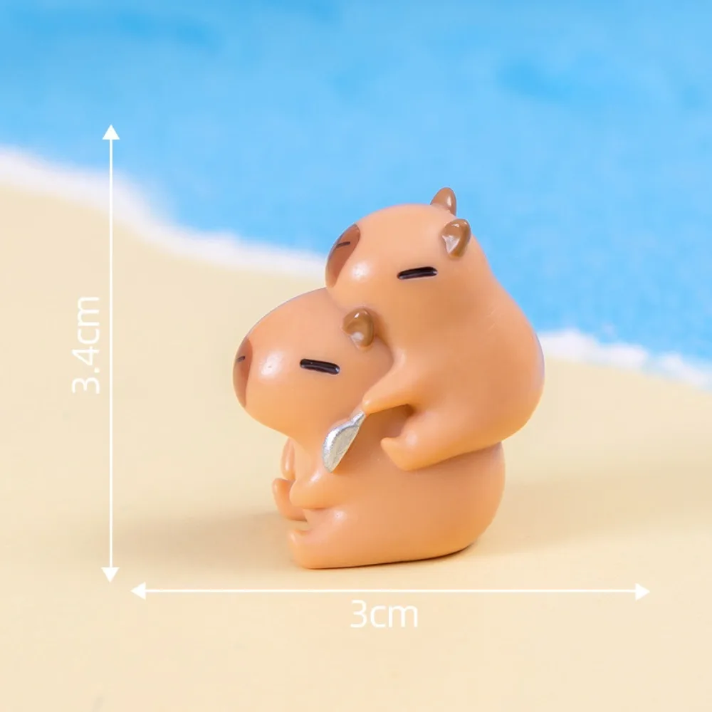 Micro Landscape Mini Capybara Ornament Simulation Model Capybara Figure Toys Resin Cute Capybara Resin Ornaments Car Interior