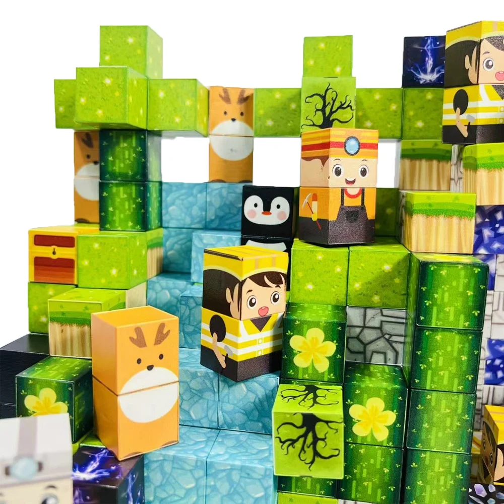 ของเล่นสร้างชุดแม่เหล็กการสํารวจเหมืองสร้างบล็อกเด็กชายและเด็กหญิงด้วยชิ้นอนุภาค - ของขวัญคริสต์มาส - ของขวัญวันฮาโลวีน