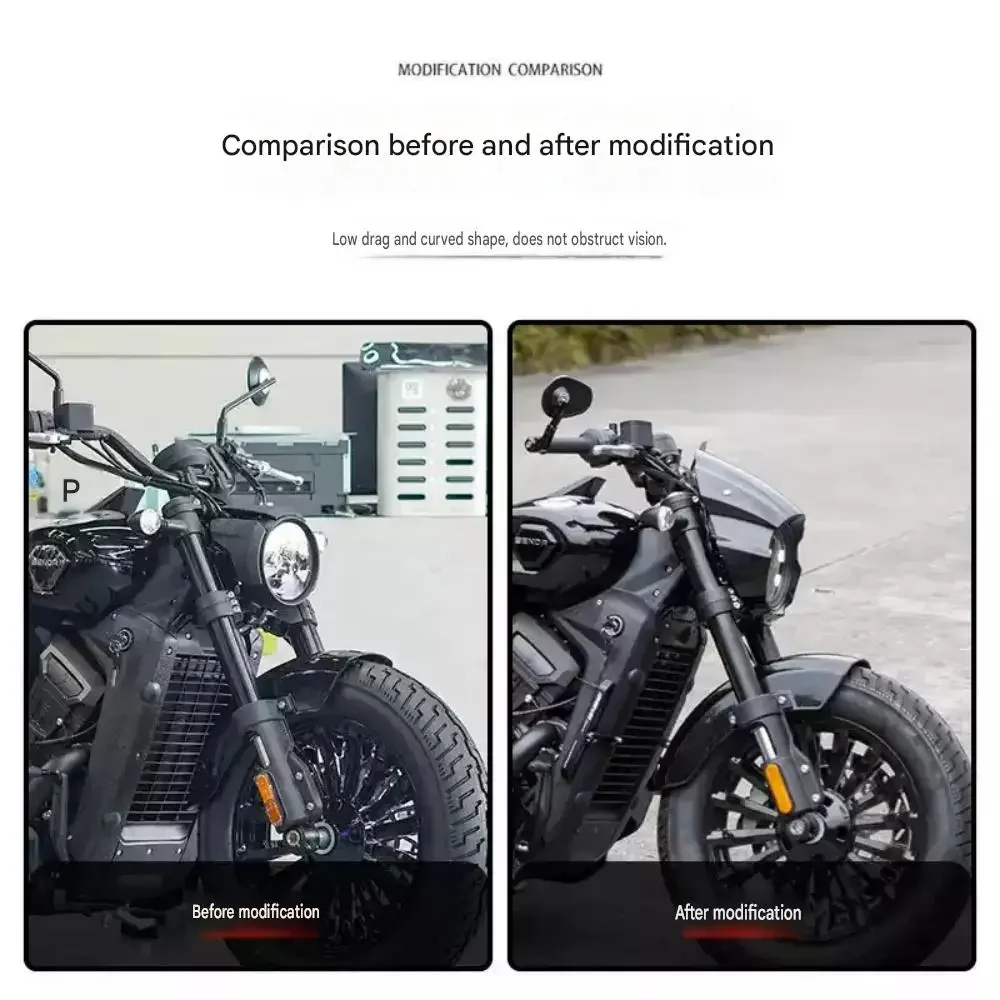 【Precise Fit】Suitable for BENDA NAPOLEON BOB 500450 and Chinchilla 450 500 headlight modification pig head cover accessories