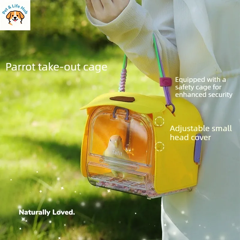 

Прозрачная переносная сумка для птиц для содержания попугаев на улице, позволяющая им дышать и наслаждаться пейзажем, ручная