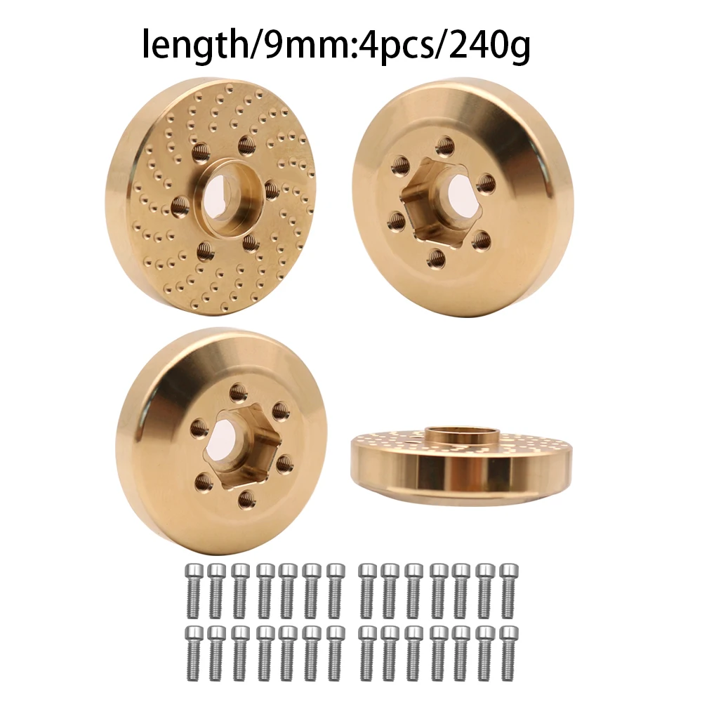 Messing-Rad-Sechskant-Nabenadapter für 1,9 2,2 Beadlock-Felge RC Crawler Car Axial SCX10 Capra TRX4 TRX6 Gewichte