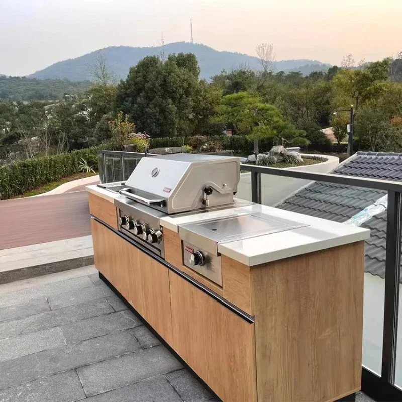 

New BBQ Camping Kitchen Outdoor Set Outdoor Kitchen Cabinet BBQ Island with Sink
