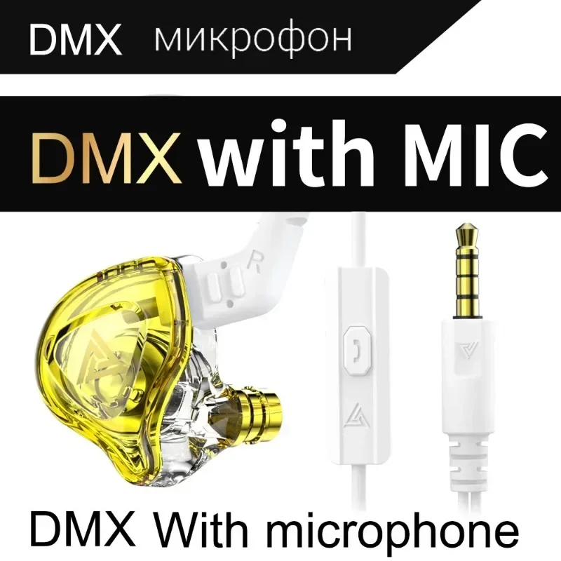 QKZ AK6 DMX HiFi Wired Headphone In Ear Dynamic Mega Bass Stereo Earphone Cellphone Headset for Xiaomi PC Gaming Headset