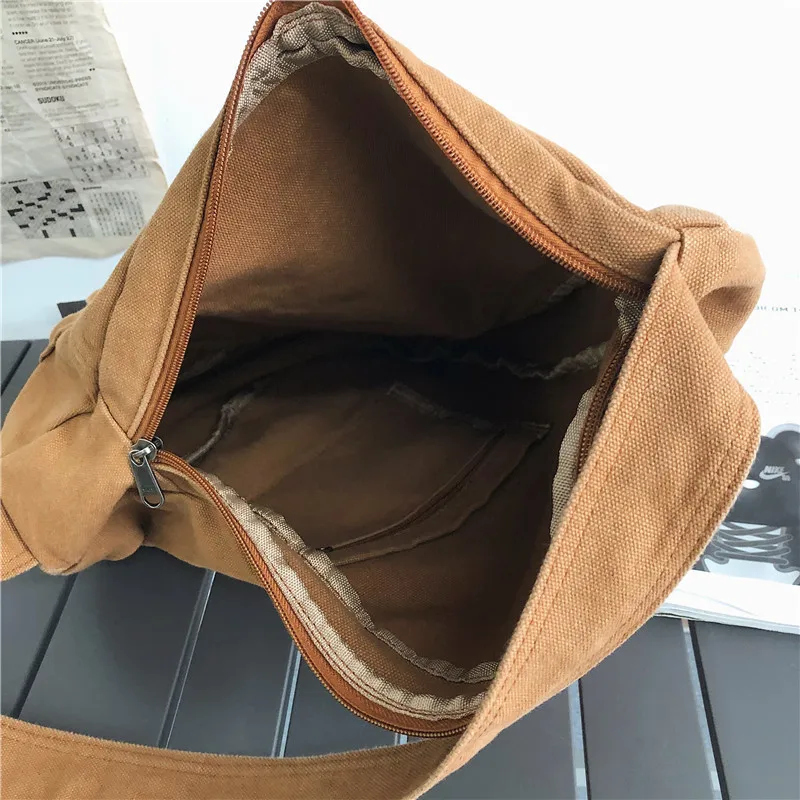 2022 Vrouwen Schouder Tas Canvas Crossbody Nieuwe Trend Mode Vrouwelijke Tas Effen Kleur Hoge Kwaliteit Dames Borst Zak