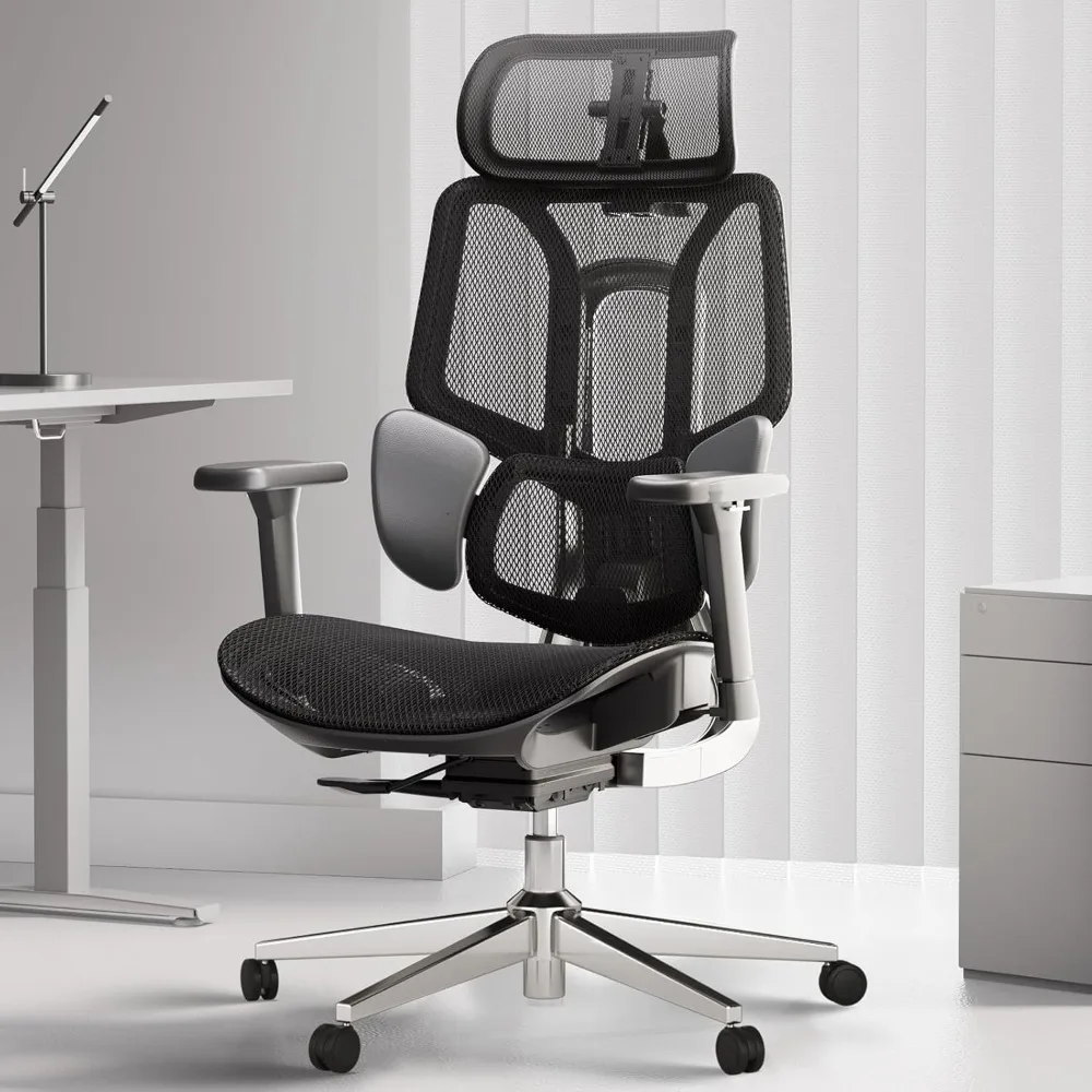 E3 Air Ergonomic Office Chair, Big and Tall Office Chair - with 3-Zone Dynamic Lumbar Support, 3D Adjustable Headrest,