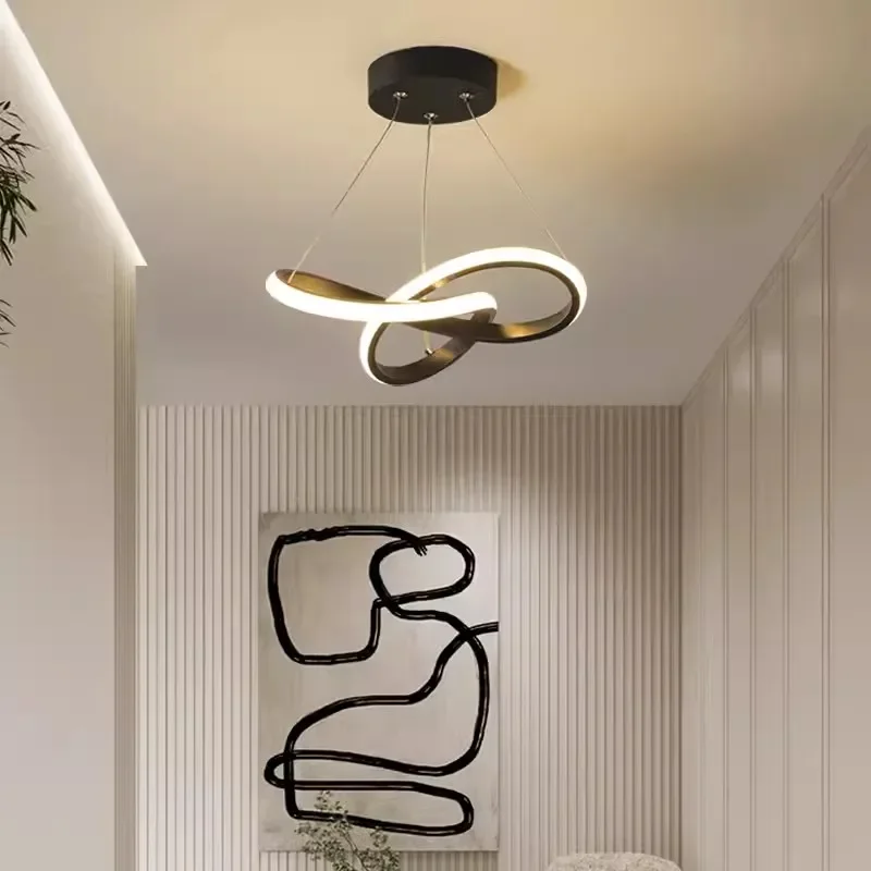 Nordic LED-kroonluchter goud wit zwart modellering LED-plafondlamp voor slaapkamer hal eetkamer kinderkamer