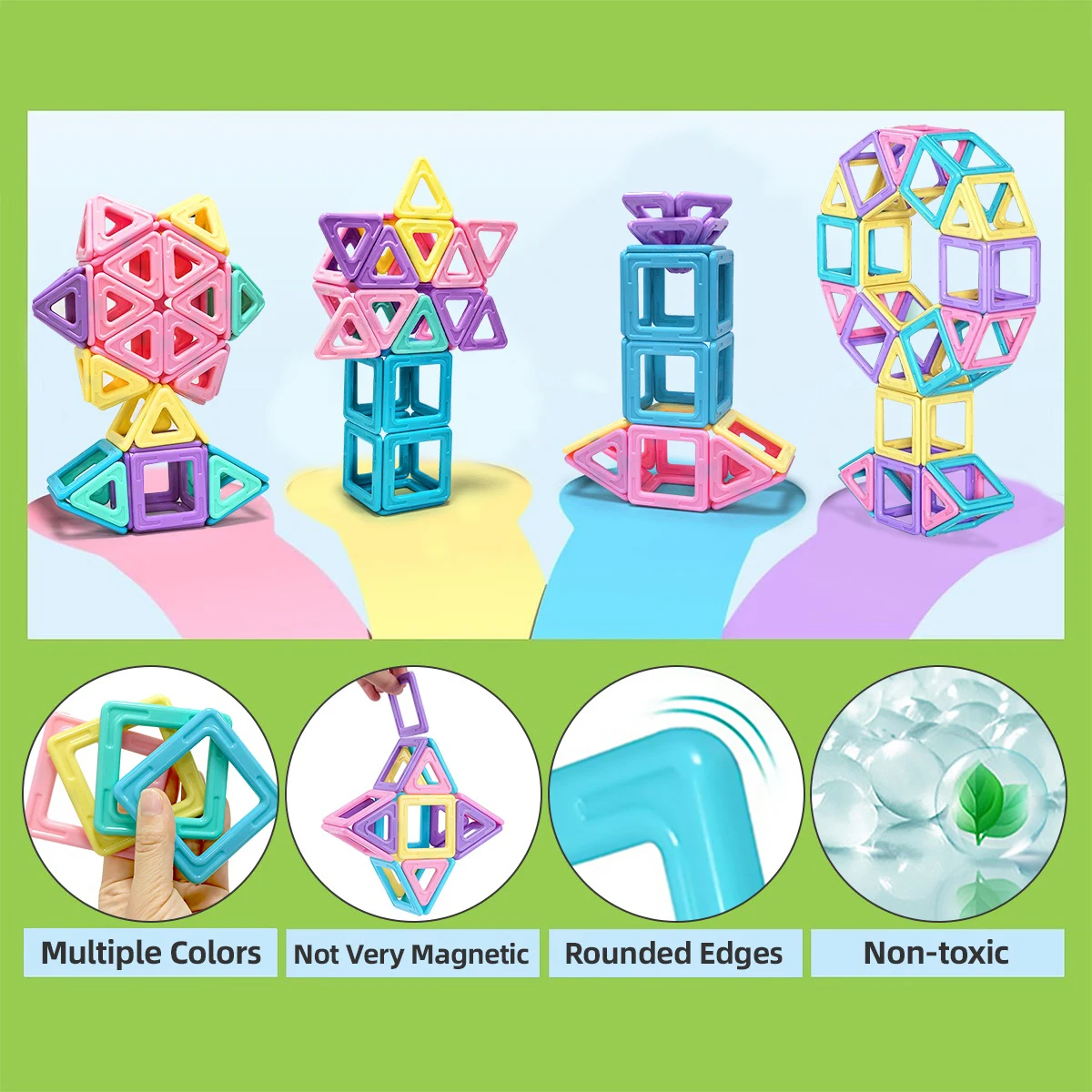 Macaron 3D Magnetische Blokken Set Speelgoed Voor Kinderen Jongens Meisjes Educatief Zintuiglijk Gebouw Magneticfor Speelgoed Geschenken 32/56/84PCS ﻿