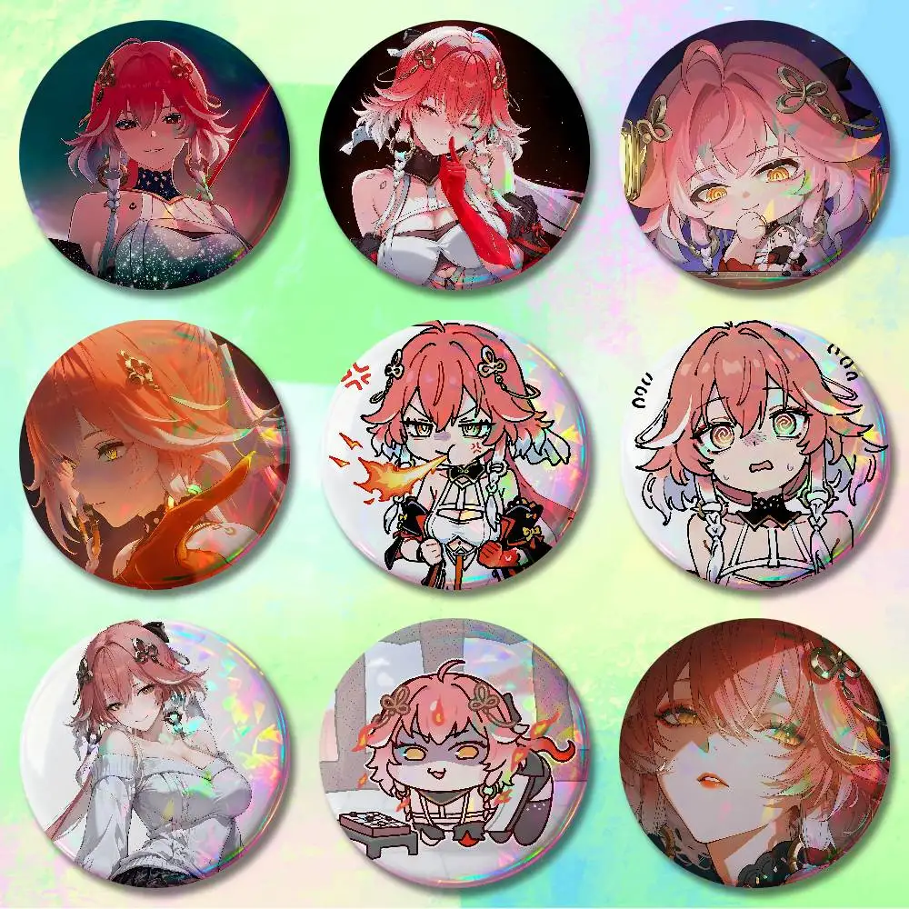 

W-Wuthering Waves Changli Pins 58mm Cute Cartoon Badge Handmade Brooches for Backpack Accessories