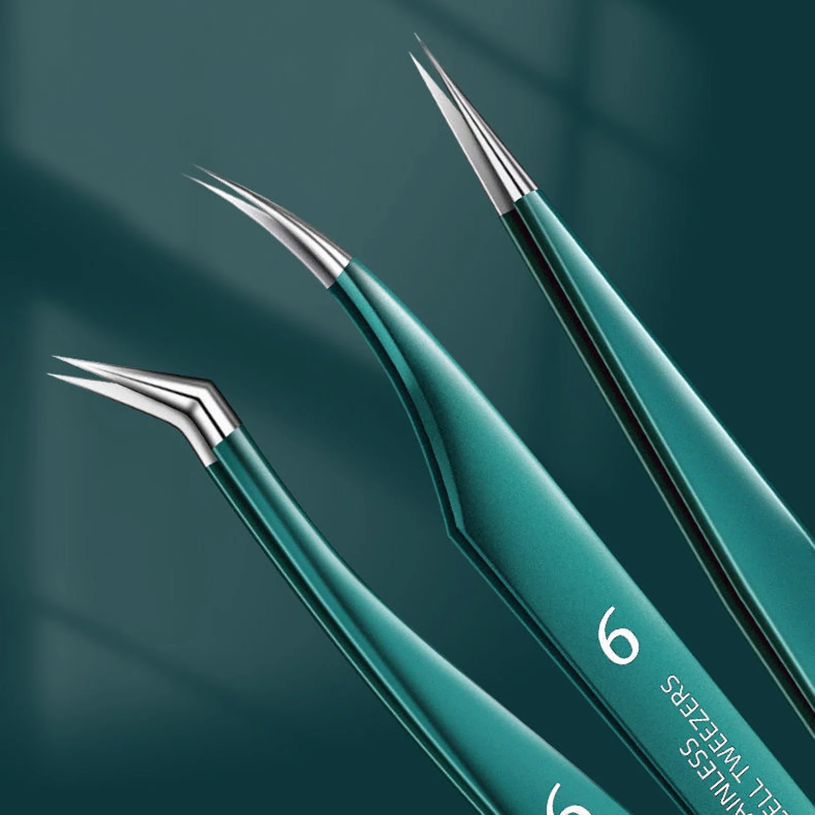 Professional Stainless Steel Eyelash Extension Tweezers Set Precision Tip for Lash Artists and Home Use Reusable