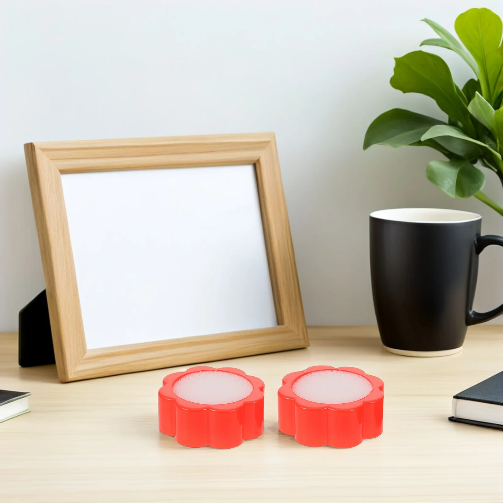 10Pcs Finger Dampers Flower Shape Fingertip Moistener Efficient Money Counting Cash Sorting Sponge Bank Teller Desk Accessories