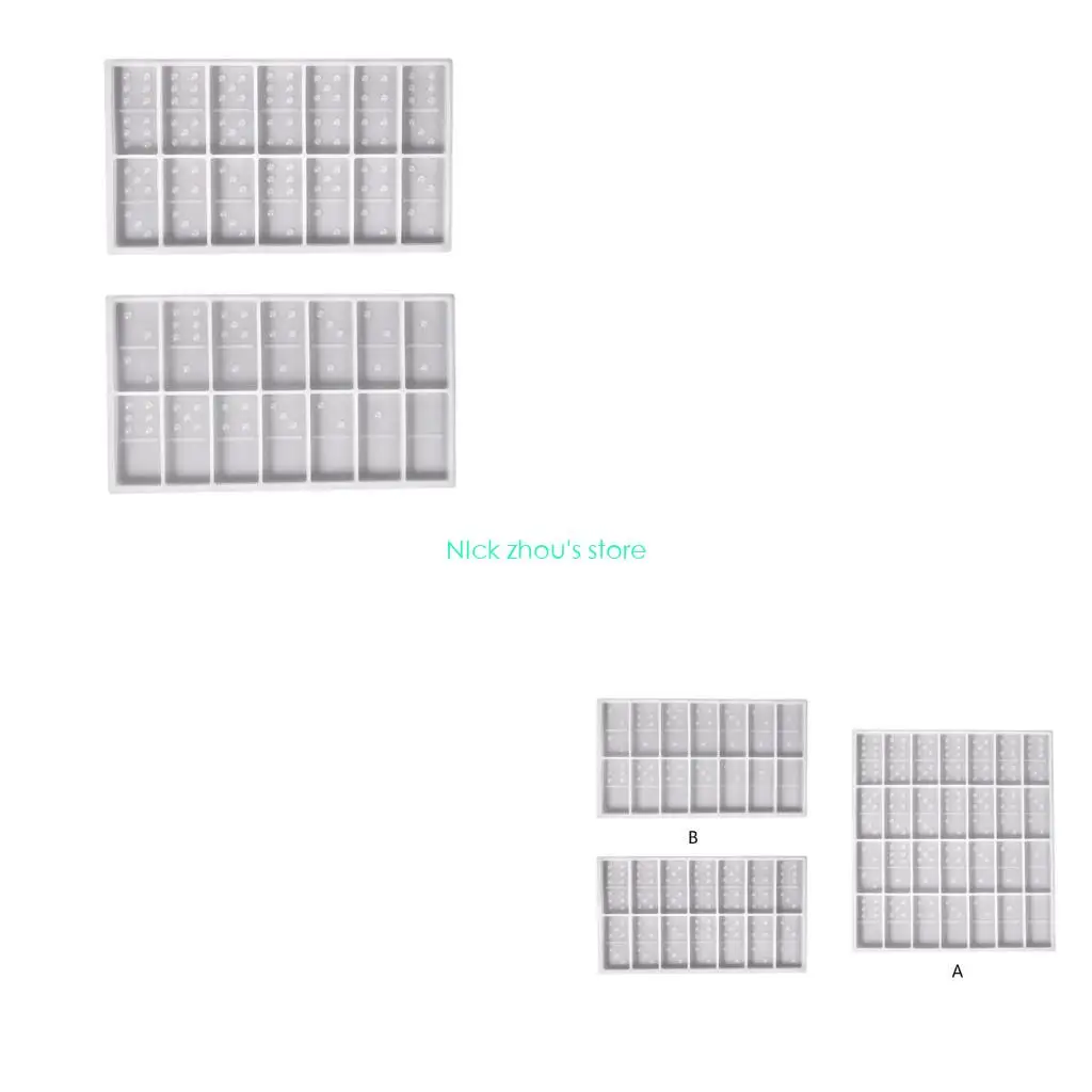 

E15E Dominoes Game Ornament Crafts Silicone Mold Set Epoxy Jewelry Mold Resin Casting Pendant Mold Suitable for Diy Crafts