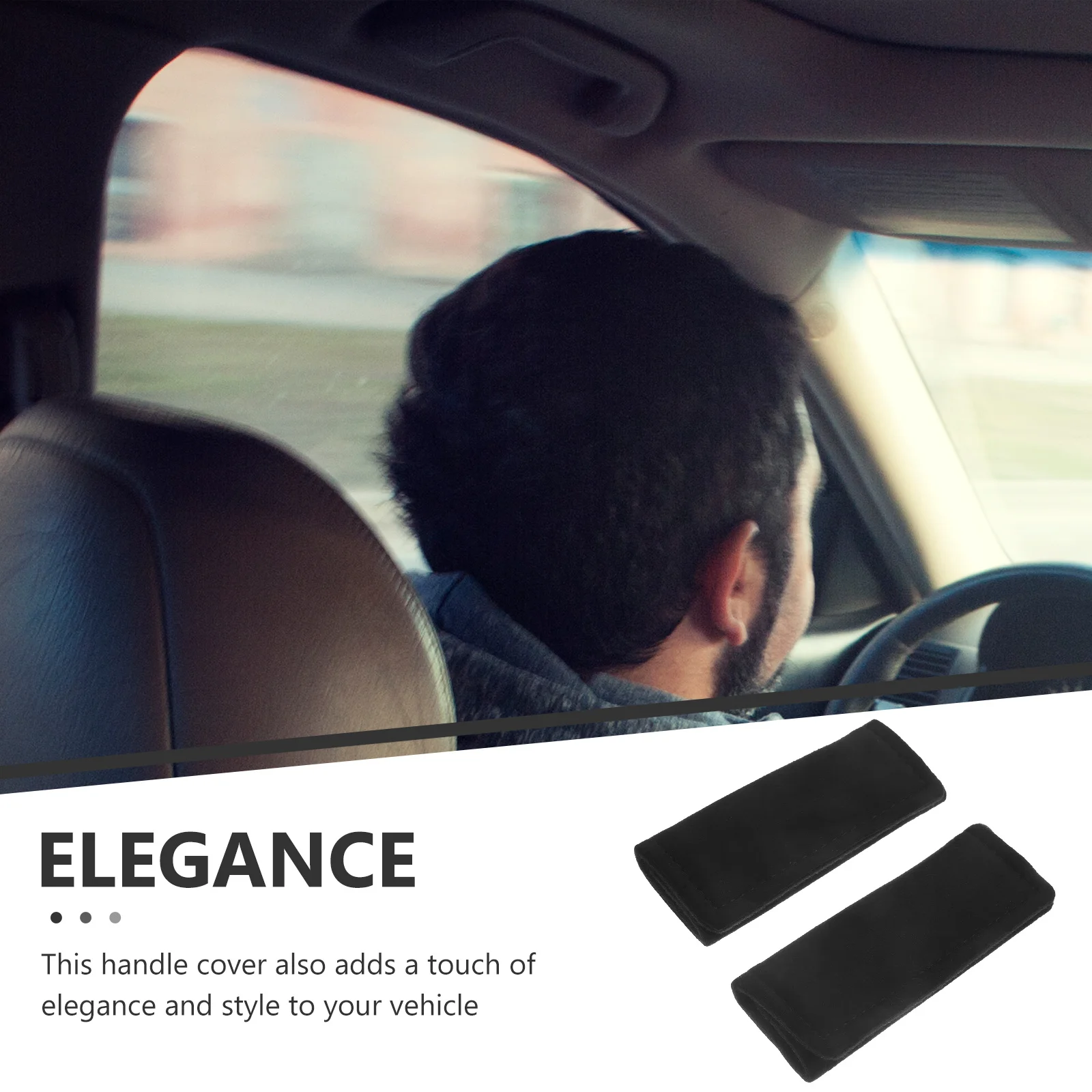 

2Pcs Car Grab Handle Cover Solid Durable Protector Soft Comfortable Grip Automotive Interior Accessories Car Door Handle Cover