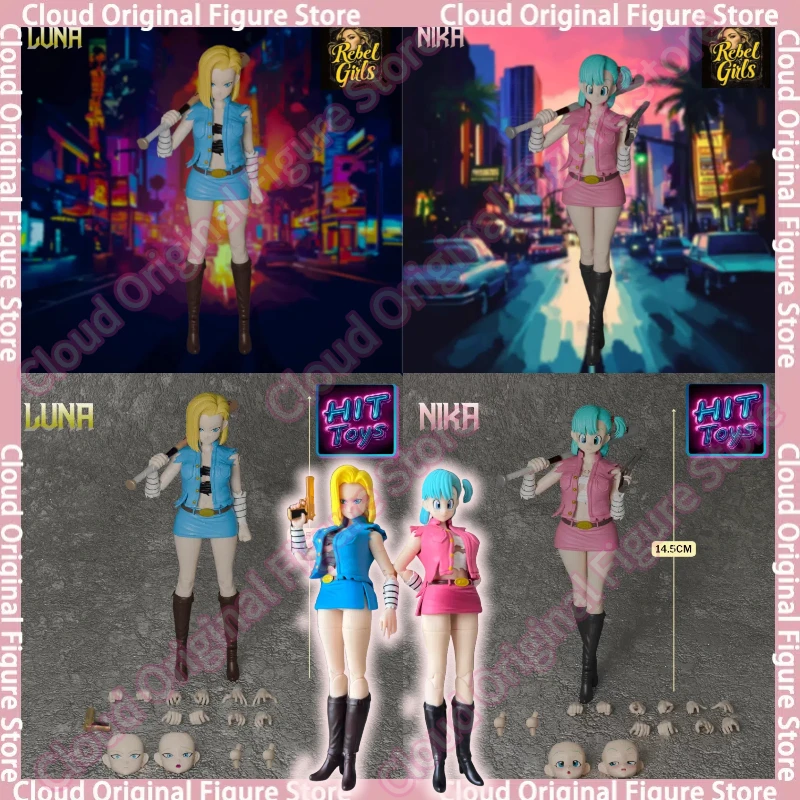 

В наличии HIT TOYS 1/12 SHF Rebel Girls LUNA NIKA Dragon Ball Z Android 18 Bulma Аниме Фигурки Игрушки Модели ПВХ Подарок Хобби