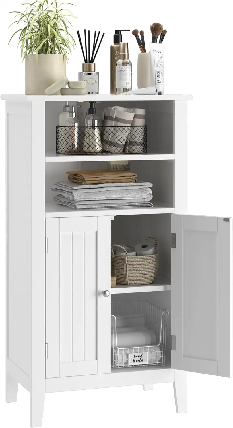 Freestanding Bathroom Cabinet with 2 Tiers and Adjustable Shelves, Bathroom Organizer, Use for Kitchen, Bedroom