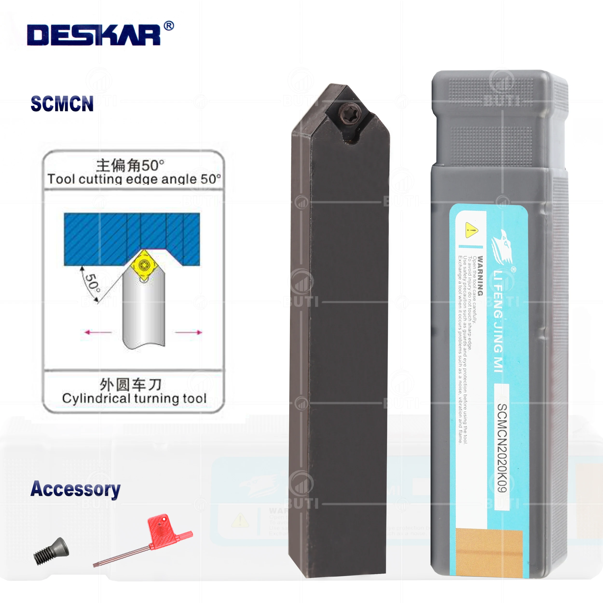 DESKAR 100% Original SCMCN1010 SCMCN1616 SCMCN2020 SCMCN2525Obtuse Angle External Turning Tool Holder CNC Lathe Bar SCMCN Cutter