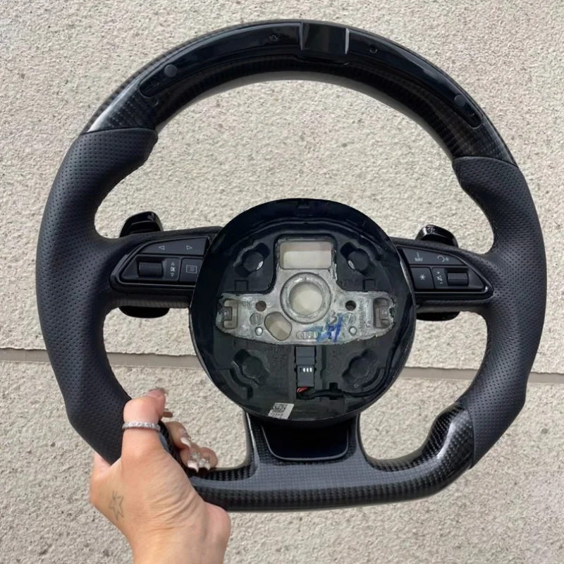 LED Steering Wheel Customizable Racing Suede Steering Wheel For Audi RS5 A3 A5 A4 A6 Q5 Q7 A3 Q3 A7 TT S3 S4 S5 S7 RS4 RS5