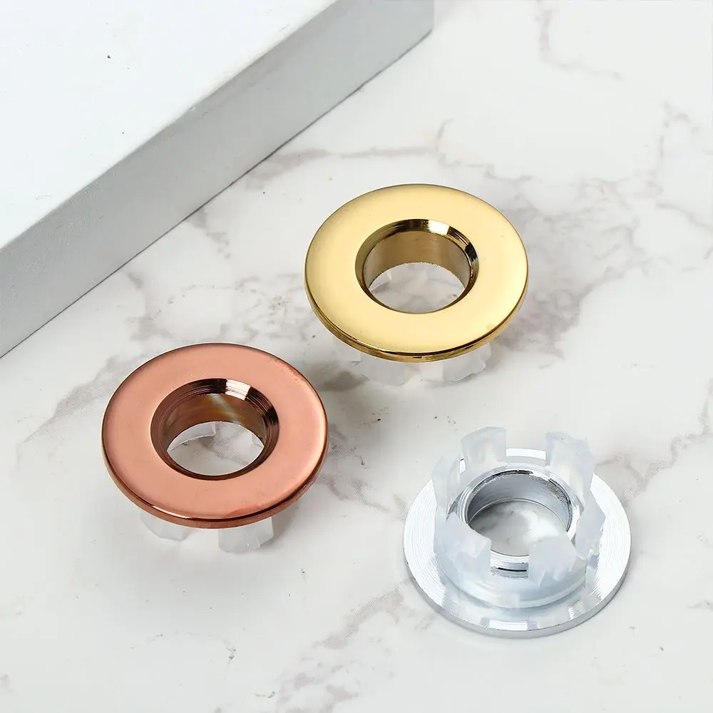 Faucet Round Ring Tub Drain Stopper Trim Ring Cap Basin Insert Replacement Sink Hole Cover Overflow Covers