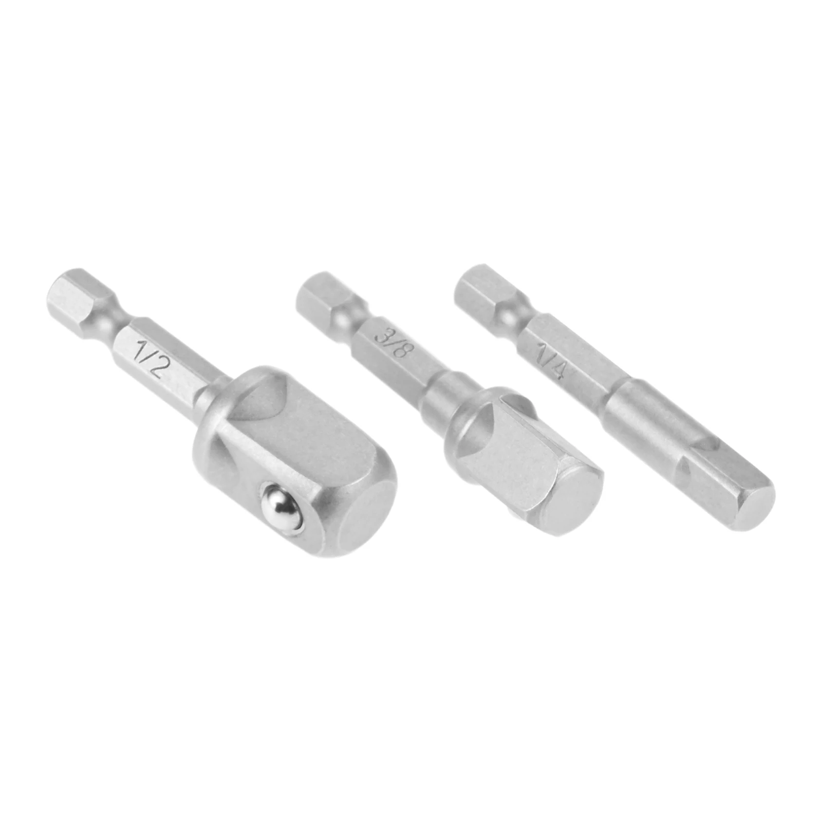 3 Pack HSS Square Socket Adapter Bit Set 1/2