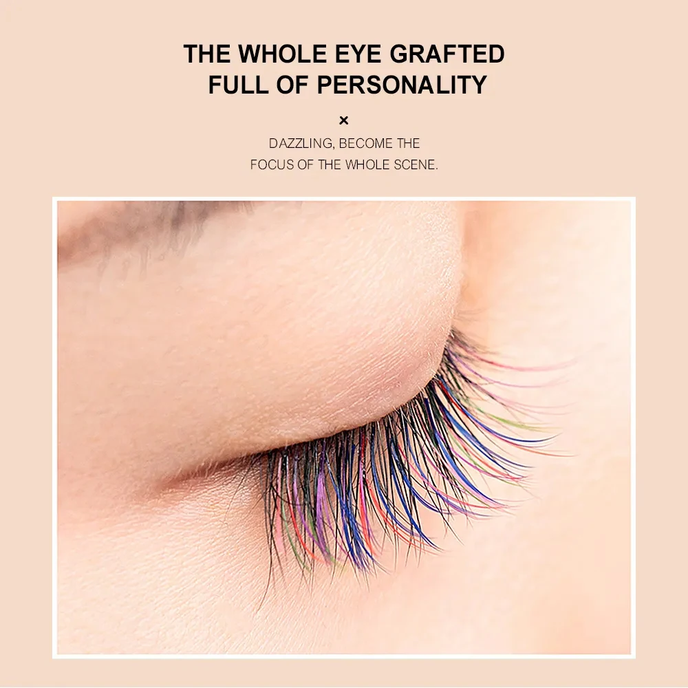 DeceMars Estensione ciglia colorate 16 linee Rainbow Lash JBCD Curl per il trucco