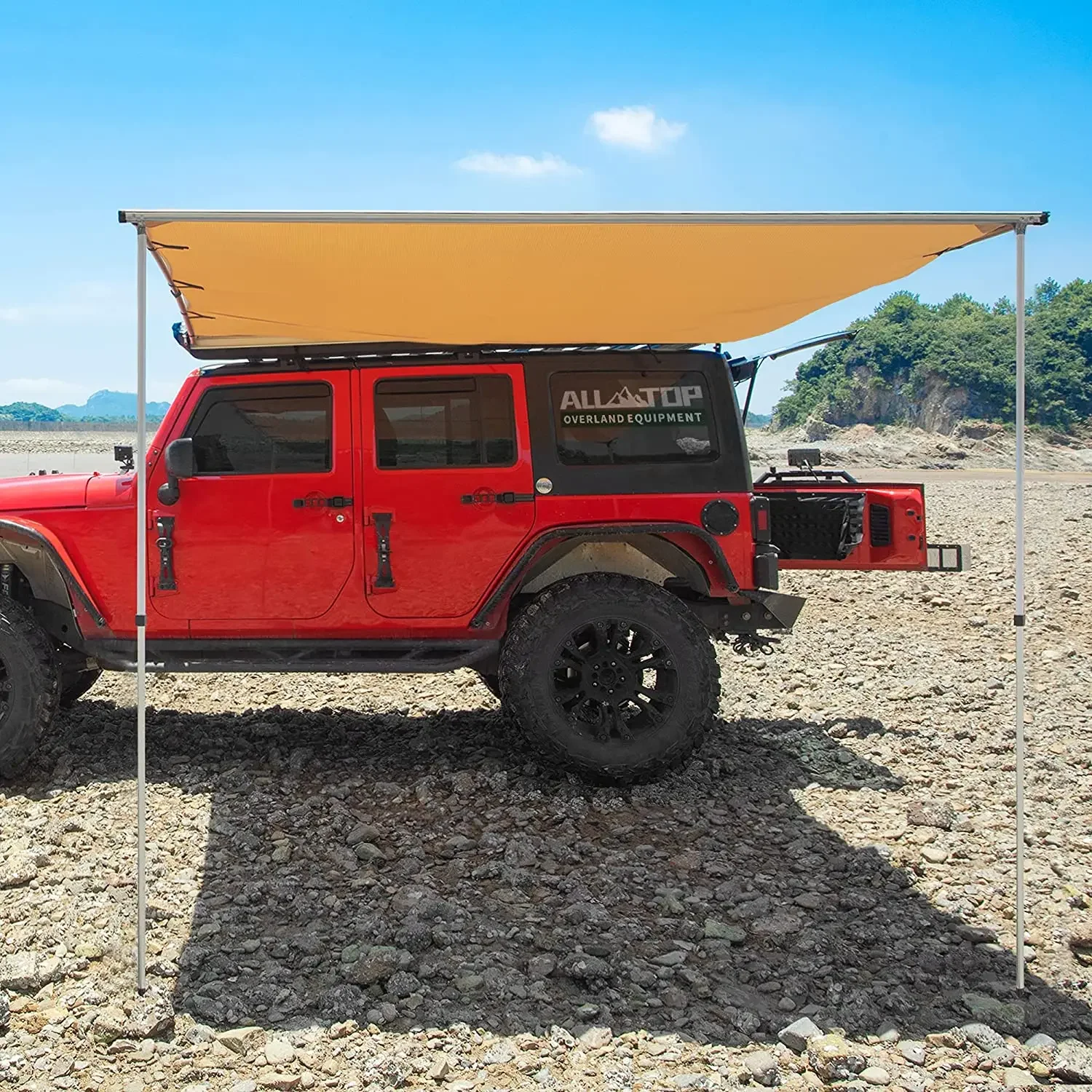 Тент для автомобиля Woqi 4.6'x6.6', выдвижной, на крышу, для внедорожников 4x4, всепогодный, с защитой от УФ-излучения UV50+, боковой тент для Jeep