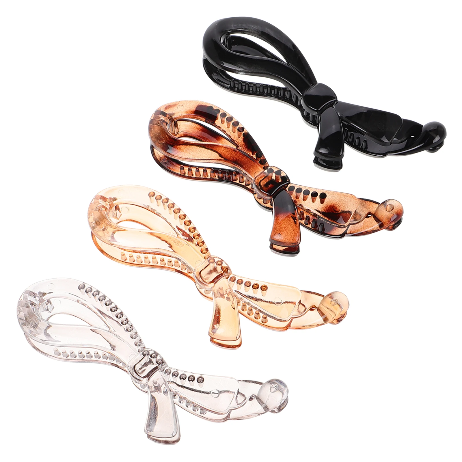 

4pcs Hair Clip Set Banana Barrettes Women Simple Ponytail Clips Plastic Material Long Lasting Portable Versatile Hairstyles