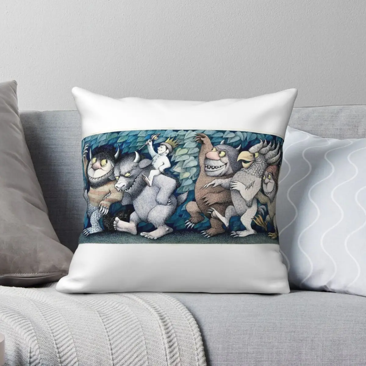 Where The Wild Things Are Rumpus Square Pillowcase Polyester Linen Velvet Creative Zip Pillow Case Sofa Seater Cushion Cover