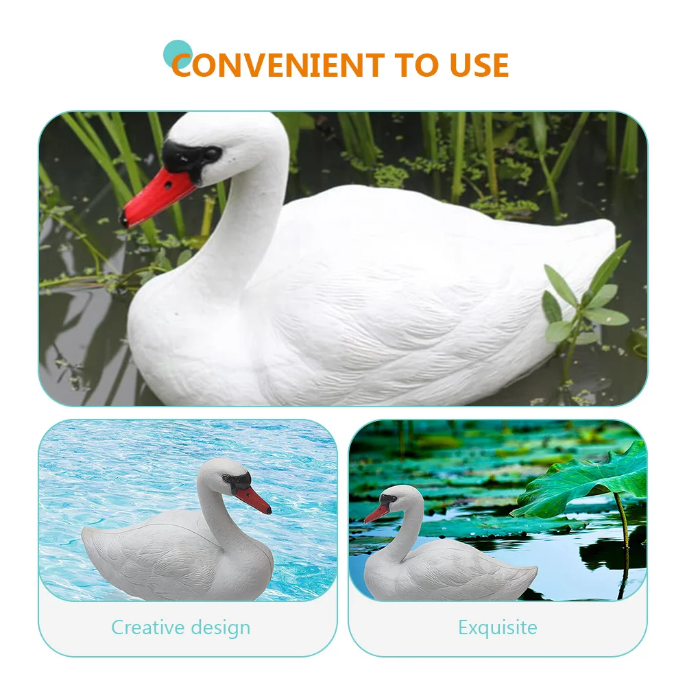 

Artificial Swan Statue White 3D Simulation Decor Garden Animal Pond Realistic nament Plastic Sculpture Floating Water Decoration