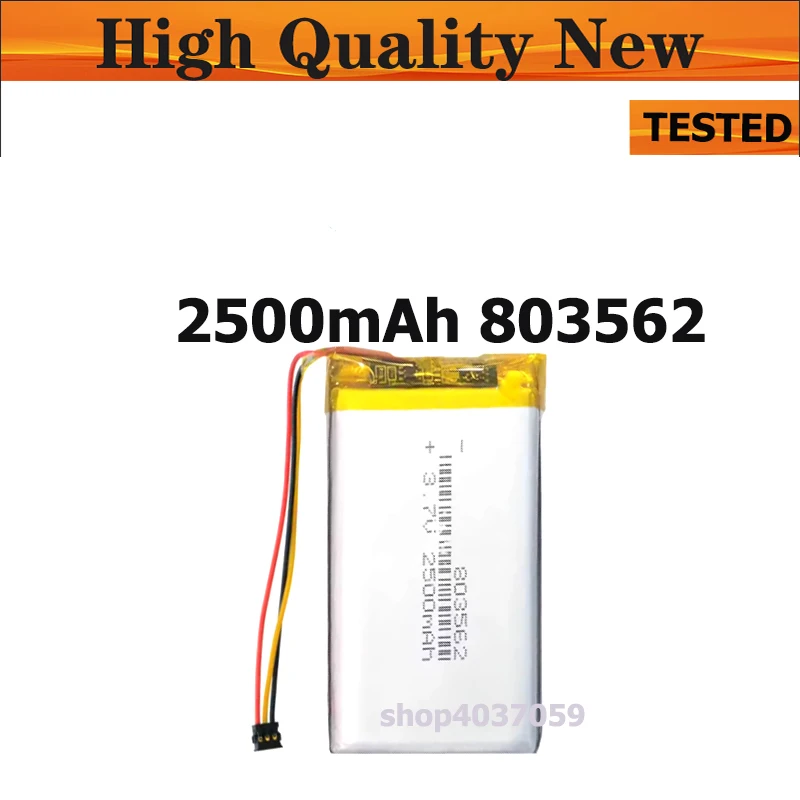 

10 шт. 803562 аккумулятор Molex 1,2 аккумулятор для велосипедной видеорегистратора DVR GPS SIGMA ROX12.033-проводной разъем 3,7 В 2500 мАч замена