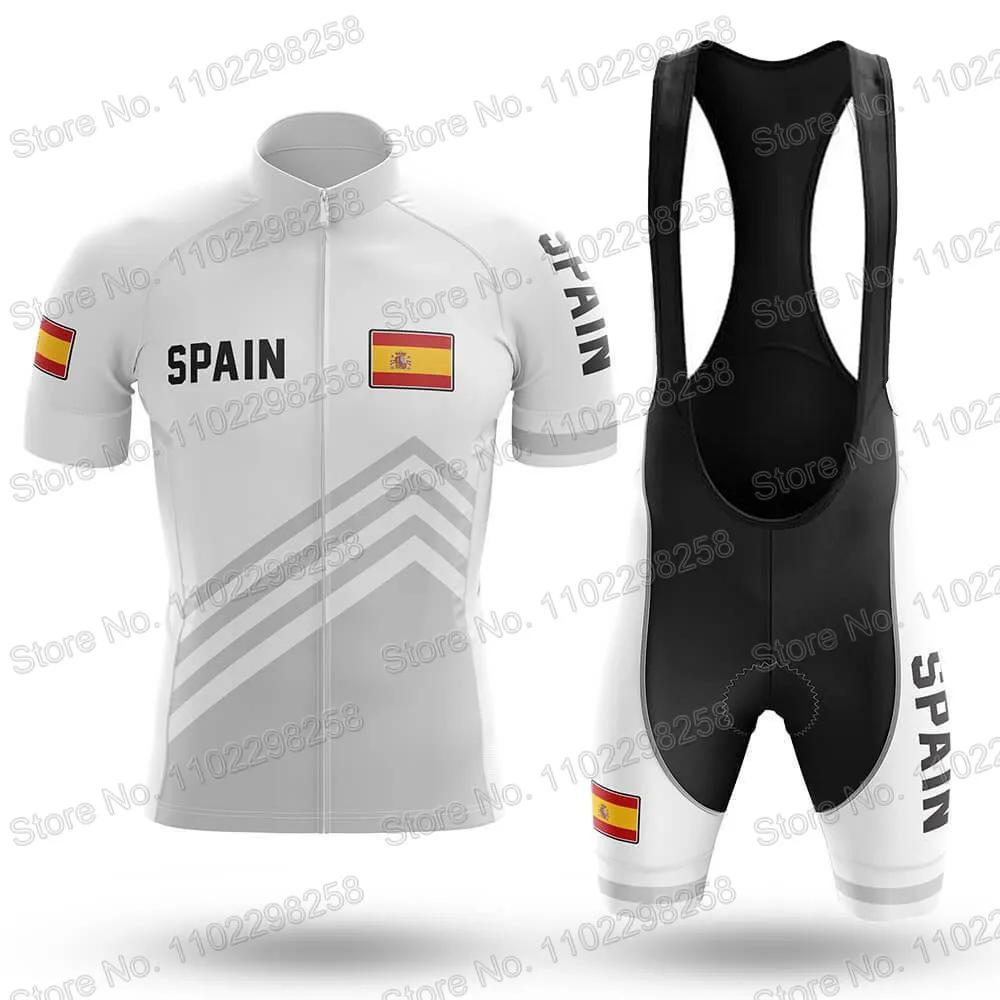 2023 Spain National Team Cycling Jersey Set Espana Flag Clothing Road Bike Shirts Suit Bicycle Bib Shorts MTB Wear Ropa