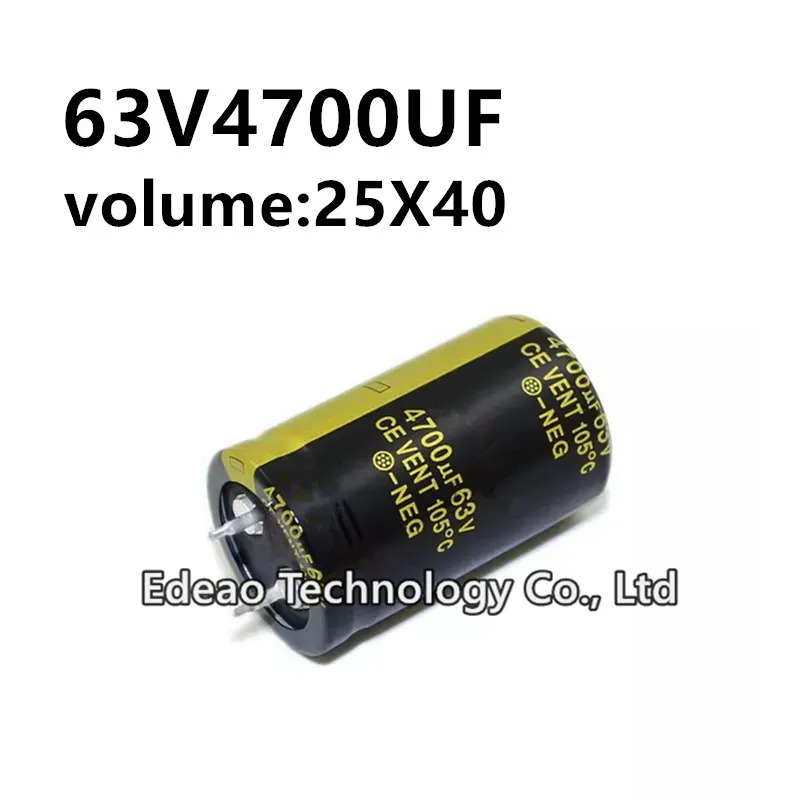 

2pcs/lot 63V 4700UF 63V4700UF 4700UF63V volume: 25X40 mm audio power amplifier inverter aluminum electrolytic capacitor