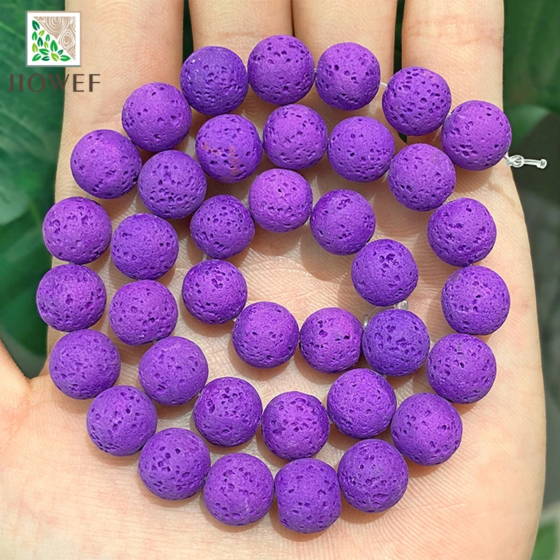 Natural Purple Lava Hematite Beads Round Volcanic Rock Beads DIY Bracelet Necklace For Jewelry Making 15\'\' Strand 4/6/8/10mm