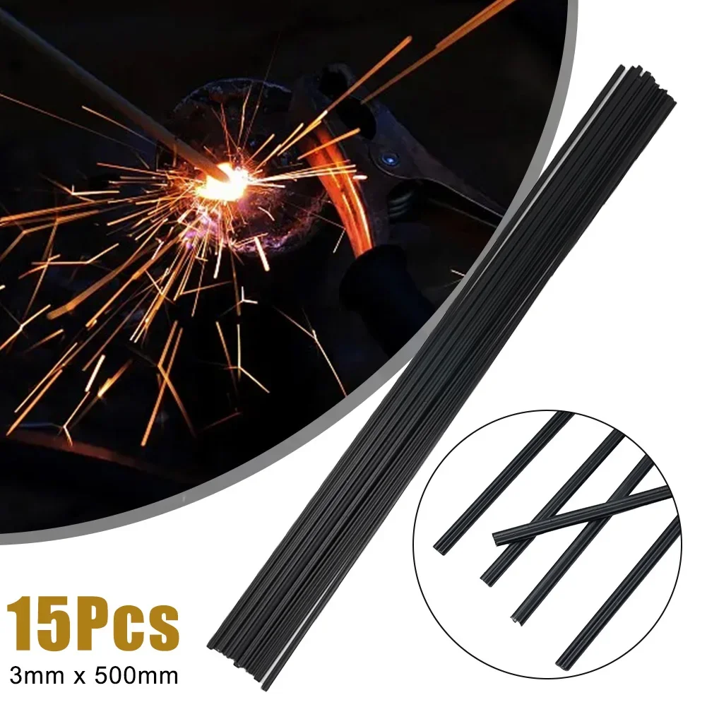 15pcs/Set 15 Packs 15 X Plastic Welding Rods Welding Rods ABS Anti-alkali Black Electrode For Battery Car's Shell