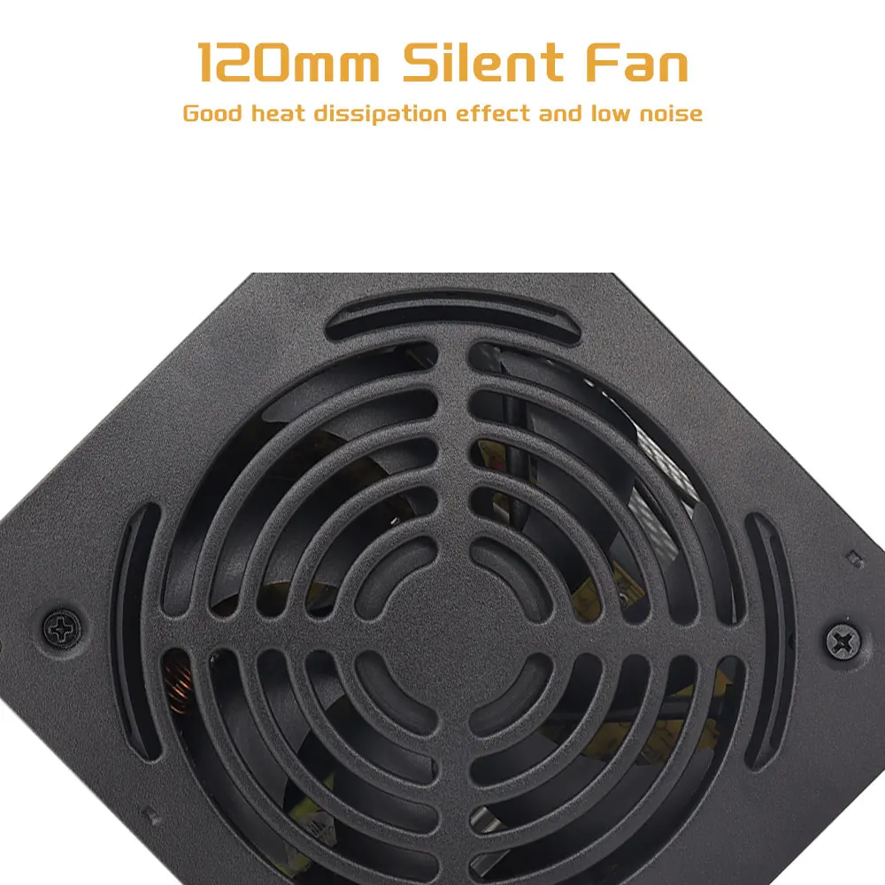 Goedkope 500W Zwart ATX Desktop Gaming PC PSU Voeding 120mm zwarte Koelventilator Voor Desktop Gaming PC Server