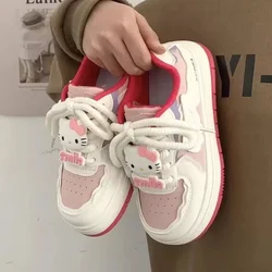 Sweet Hello Kitty Anime Sanrio Casual Board Shoes Kawaii Cute Cartoon Kt Cat Female Student Sneakers Ins Gifts for Girls