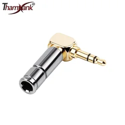 10pcs 3.5mm Jack Right Angle Earphone plug 3Pole Gold-plated Wire Connector Fit for 6mm Cable DIY Play Aluminum alloy tube