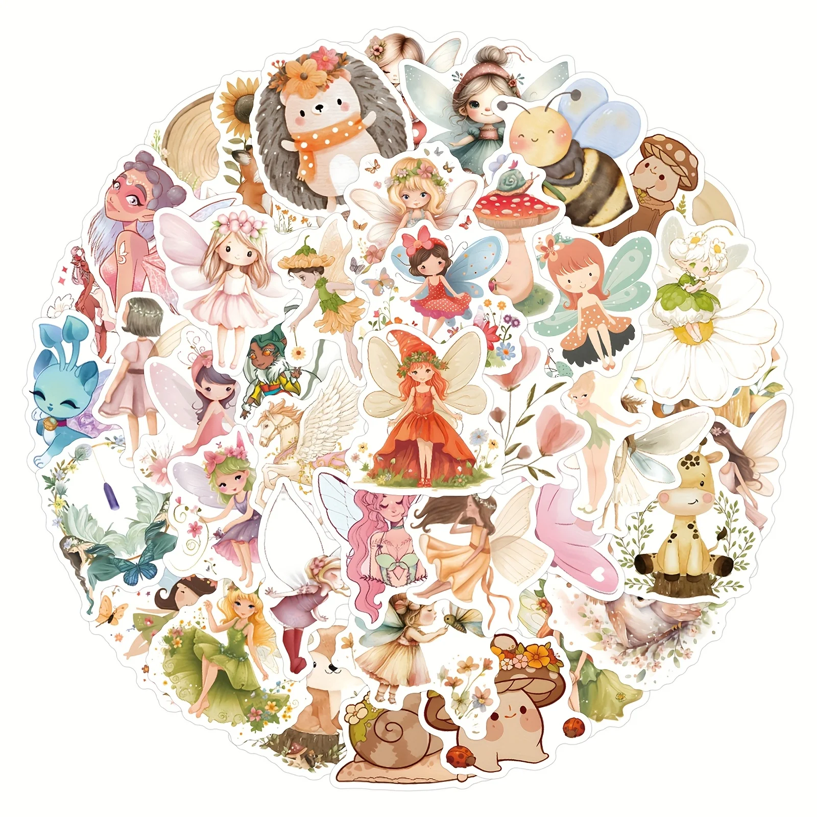 55PCS Nette Fee Elf Aufkleber Cartoon Aufkleber Kinder DIY Sammelalbum Skateboard Telefon Koffer Laptop Lustige Graffiti Spielzeug