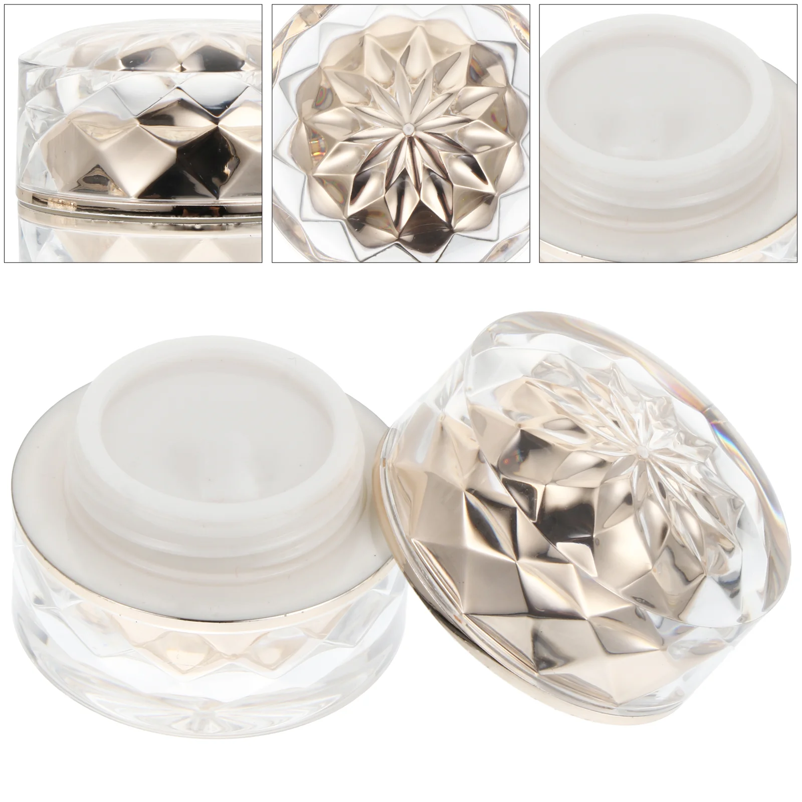 

6 Pcs Acrylic Cream Box Eye Shadow Jar Pp Plastic Travel Jars for Creams