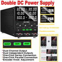 Double DC Power Supply  Adjustable 30V 10A  Optional SER PAR Power Supply Regulator Electronic Load Testing Mobile Phone Repair