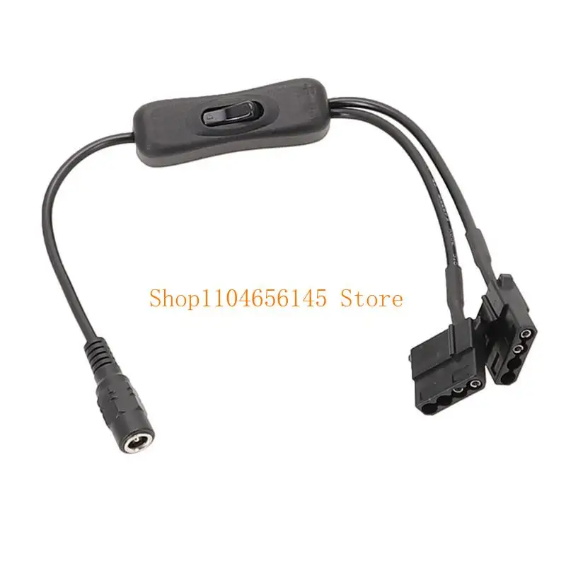 5asd 32cm DC5.5x2.1mm Plug to 4Pin for  Computer Fan Power Adapter Cable Connect Computer Fan to External Power Source