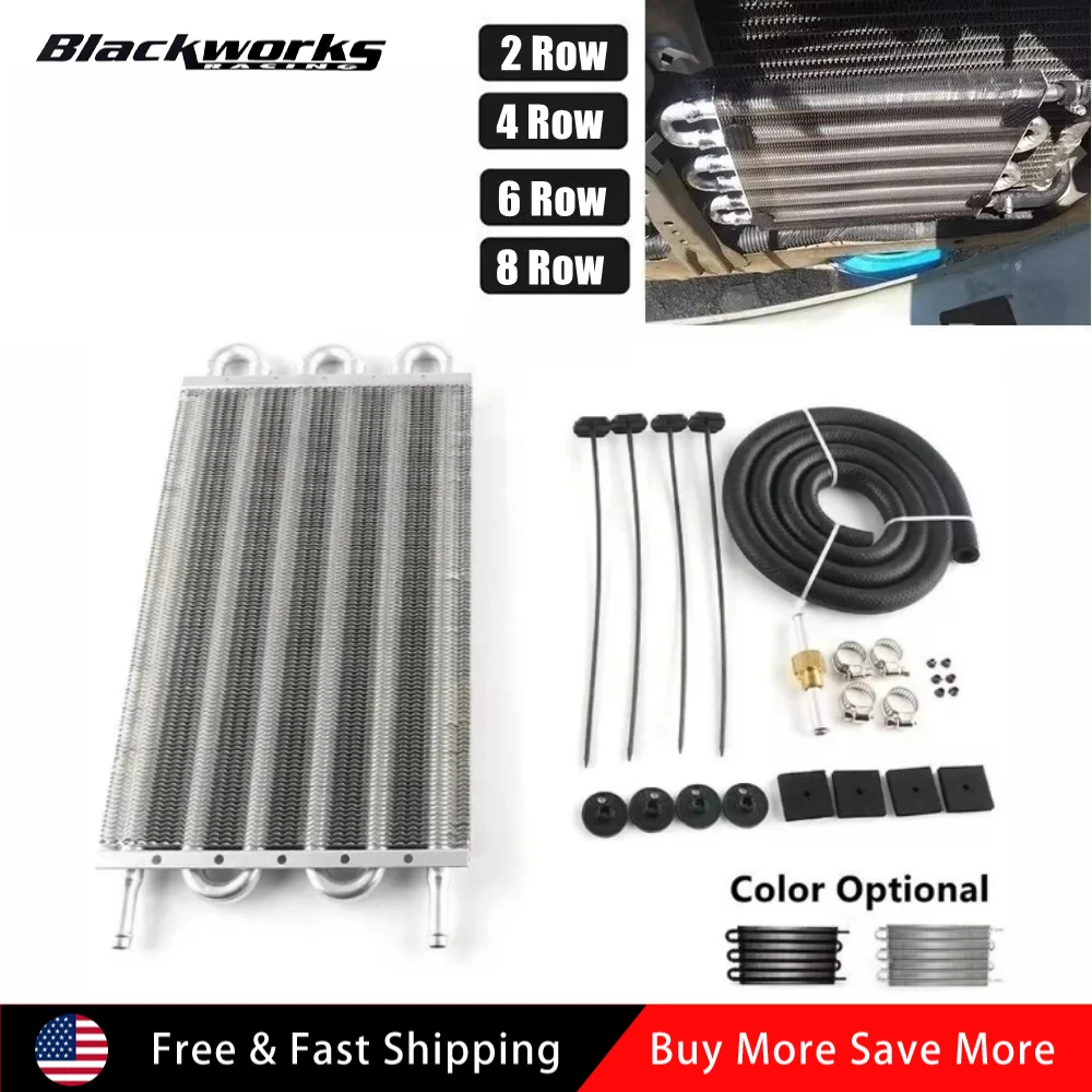 

Universal 2Row 4Row 6Row 8Row 10Row Oil Cooler Kit Aluminum Remote Transmission Engine Cooler Auto-Manual Radiator Converter Kit