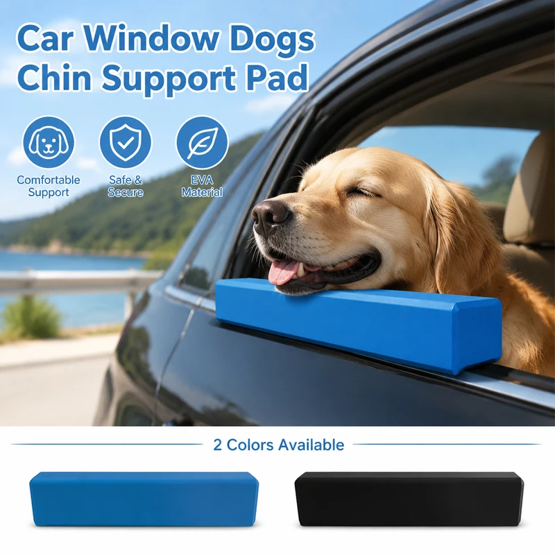 Almohadilla de soporte para la barbilla de perros para ventana de coche EVA, suave, soporte portátil para el borde de la ventana del coche, cojín para proteger la barbilla y las patas de las mascotas.