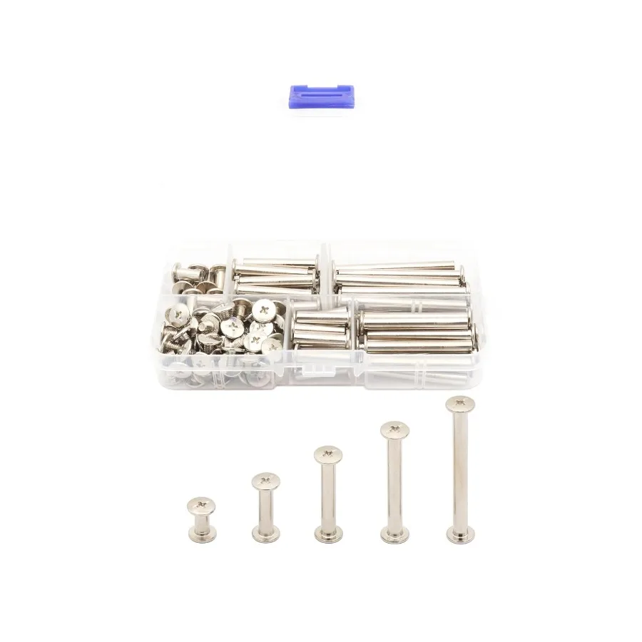 

LBY 100 шт. винты Phillips Chicago M5 x 10 20 30 40 50 мм, крепежные винты, винты для книг, крепежные бочки и винты в ассортименте