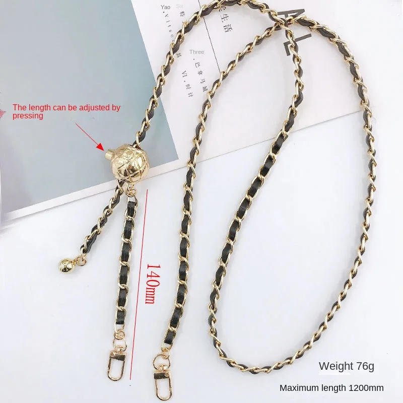 Metal leather chain Long Chain  Messenger Bag Lanyard  Lobster Buckle  diy Shoulder Strap Phone Case Accessories Backpack Jewelr