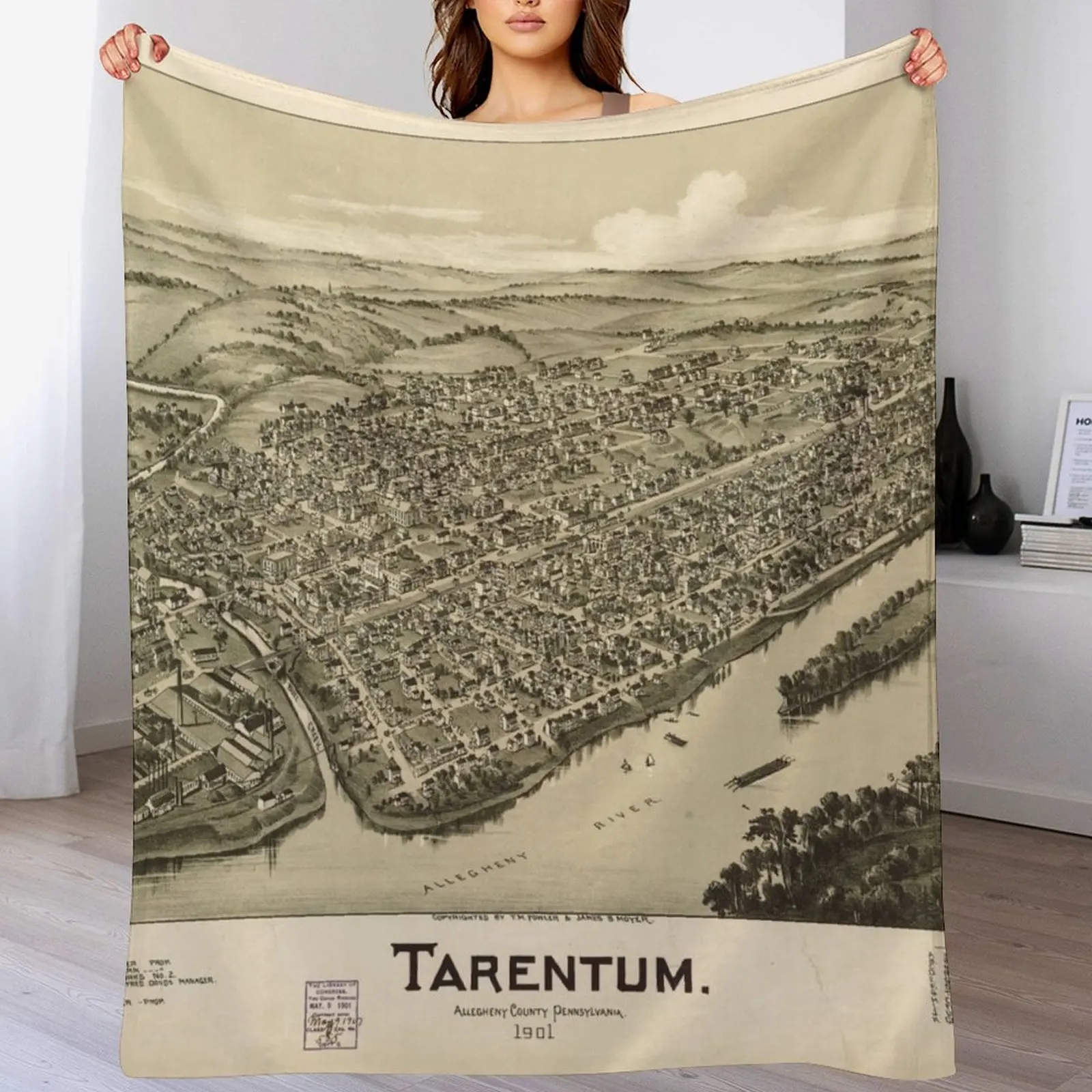 

Tarentum, Pennsylvania (1901) Throw Blanket anime Sofa Throw Blankets
