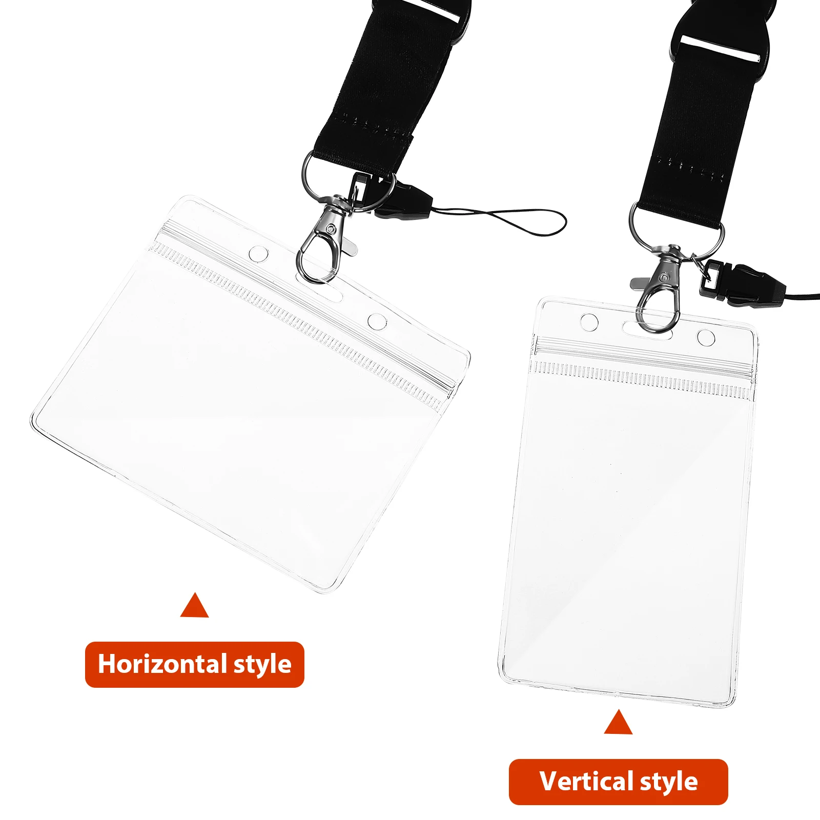 

1 set Black Horizontal Badge Holders Card Clips Set Polyester PVC Material Office Home Badge Holder Hospital Use