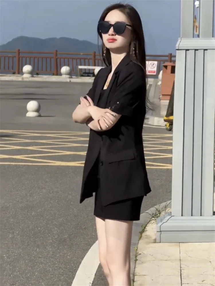 Casual Woman Blazer Sacks Euro-American Gorgeous Chinoiserie Brief Topstitched Retractable Ombre Occupation Autum Pear Material