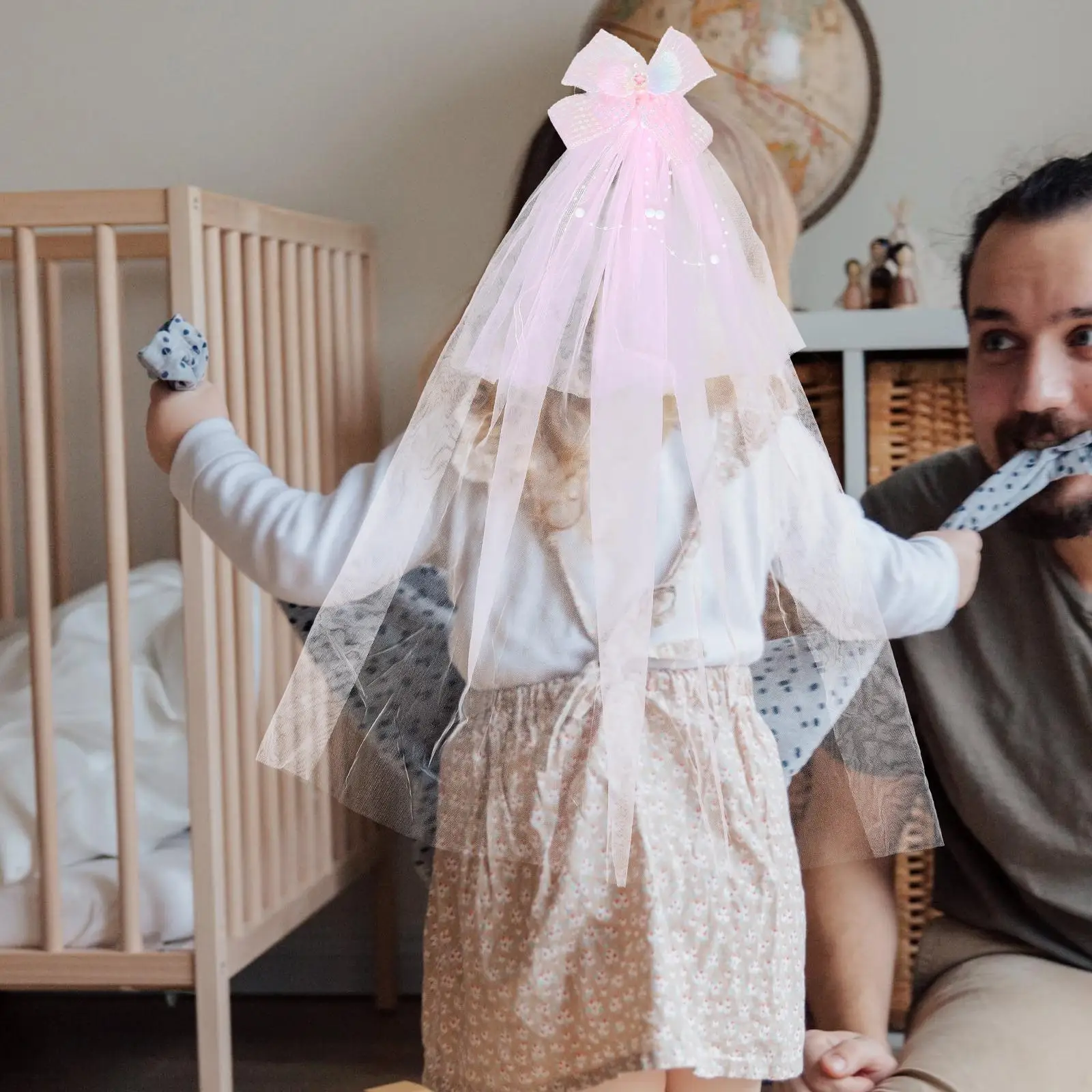 Accessori per fermagli per capelli con fiocco per capelli in rete da principessa per bambini Festa di compleanno per ragazze Archi per bambini Copricapo per bambini