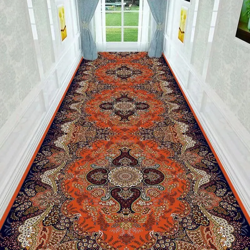 

Luxury Persian Style Carpet Runner Classical Decorative Rug for Living Room Soft Bedroom Non-slip Entrance Door Mat Коврик 러그