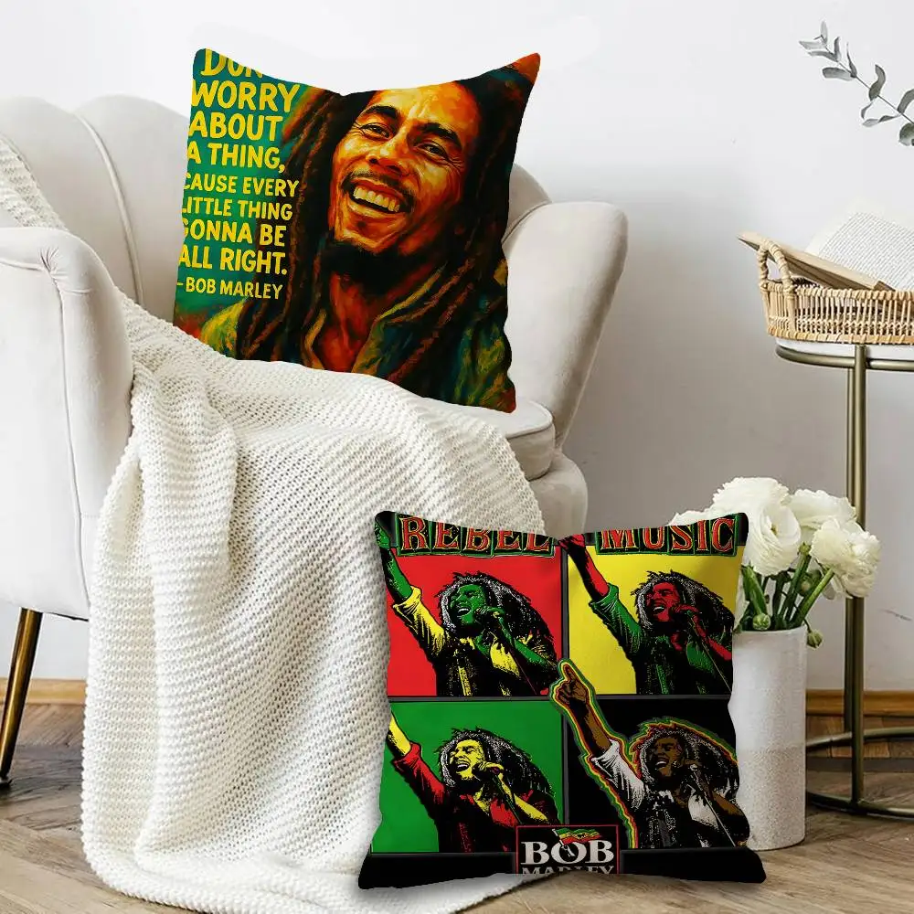 Bob Marley Reggae Music Personalized Pillow Cover Kids Bedroom Wild Party Decor Pillowcase Kid Birthday Shower Gift